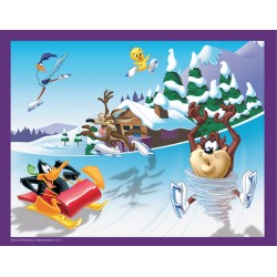 Puzzle 45 pièces Looney Tunes au ski