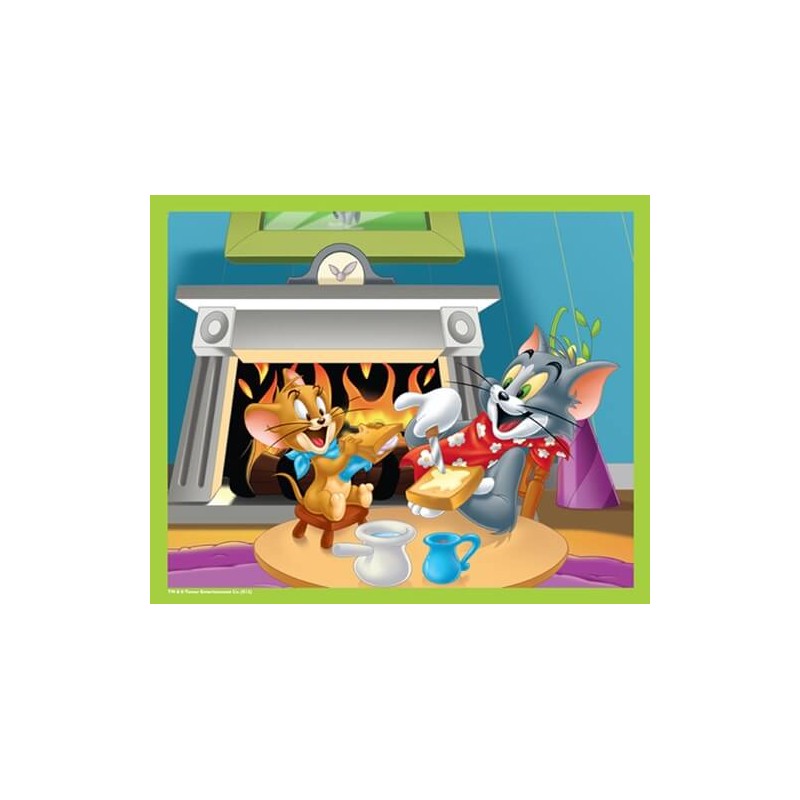 Puzzle 60 pièces Tom et Jerry au coin du feu