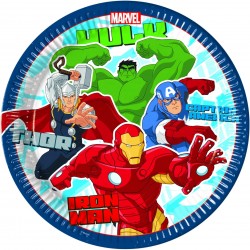 8 Assiettes en carton Avengers dessin animé