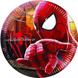8 Assiettes en carton Spiderman 23 cm