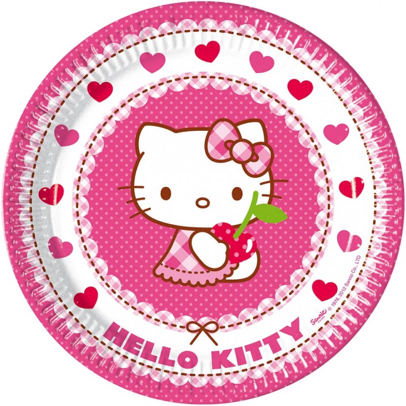 8 Assiettes en carton Hello Kitty