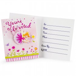 6 cartes d'Invitations Fée...