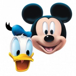 4 Masques en carton Mickey et Donald 