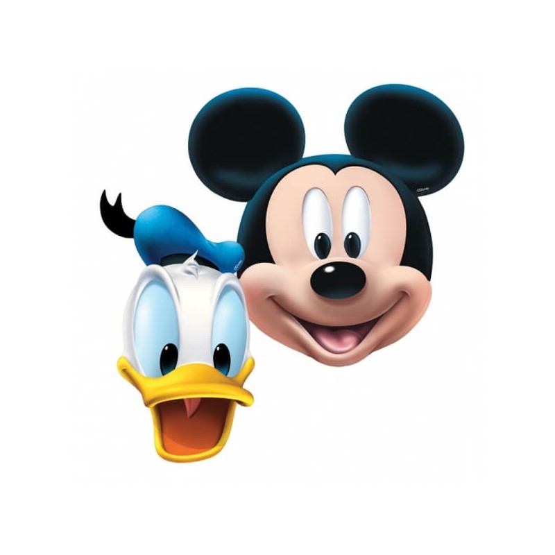 4 Masques en carton Mickey et Donald
