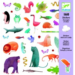 160 Stickers Animaux sauvages et doux