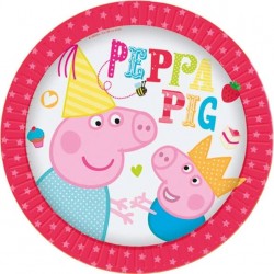 8 Assiettes en carton Peppa Pig 23 cm