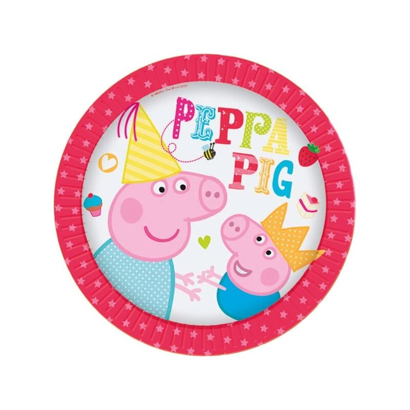 8 Assiettes en carton Peppa Pig 23 cm