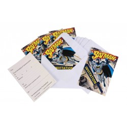 6 invitations anniversaire Batman 