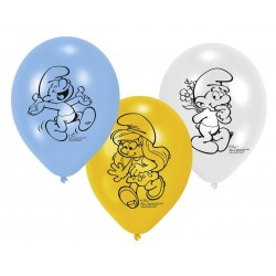 6 Ballons gonflables Schtroumpfs 23 cm