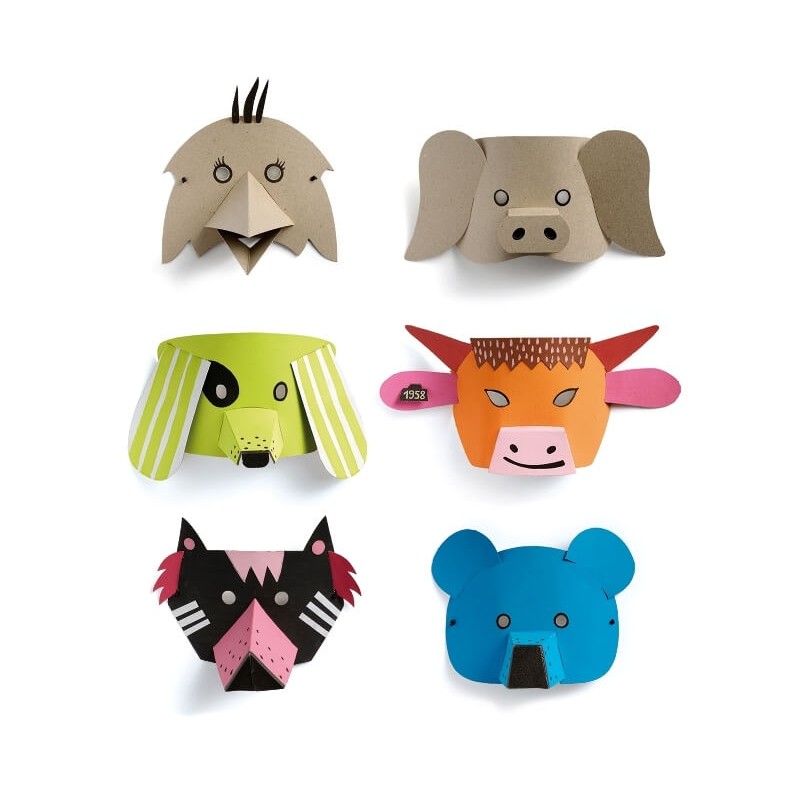 Kit Mask'animaux - 8 masques à assembler et à décorer