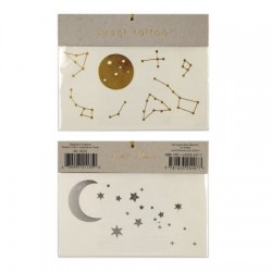 Tatouages Lune et étoile en or et argent - Meri Meri