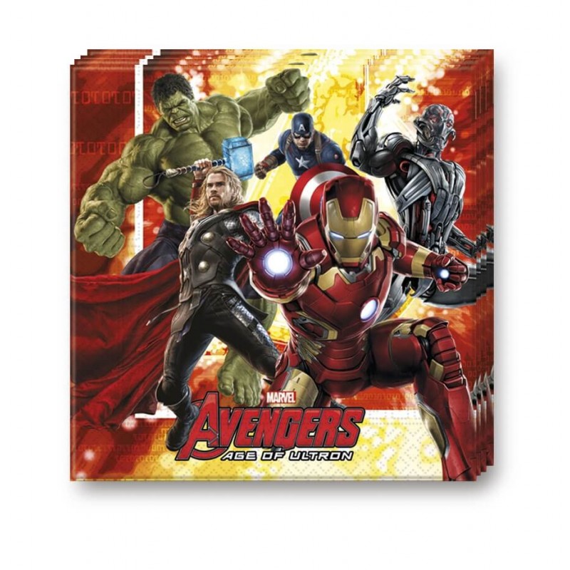 20 Serviettes Avengers en papier - L'ère d'Ultron