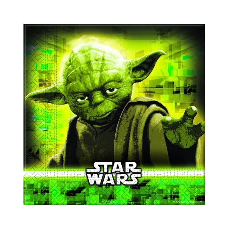 20 Serviettes en papier Star Wars avec Yoda