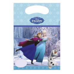 Lot de 6 sacs cadeaux Reine des Neiges sur glace