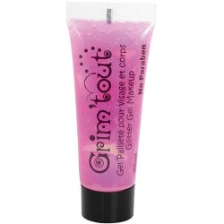 Gel de maquillage rose à paillettes mauves