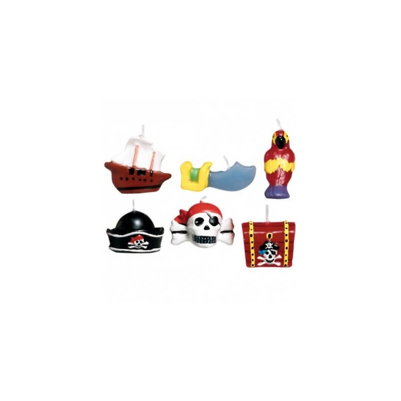 6 bougies Pirate pour anniversaire enfant