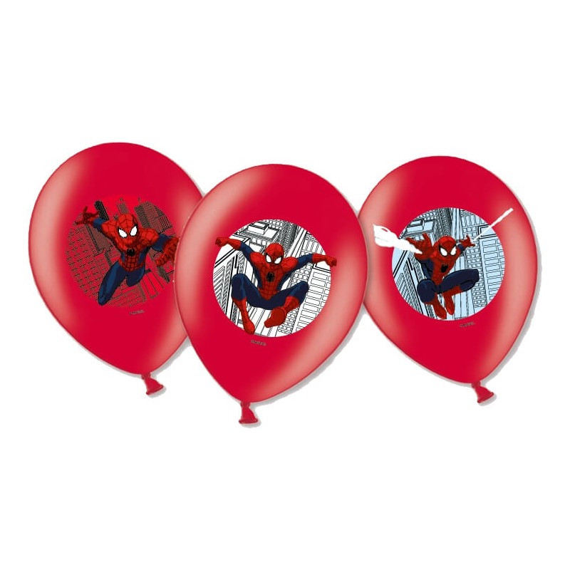 6 Ballons de baudruche Spiderman™ imprimés couleurs