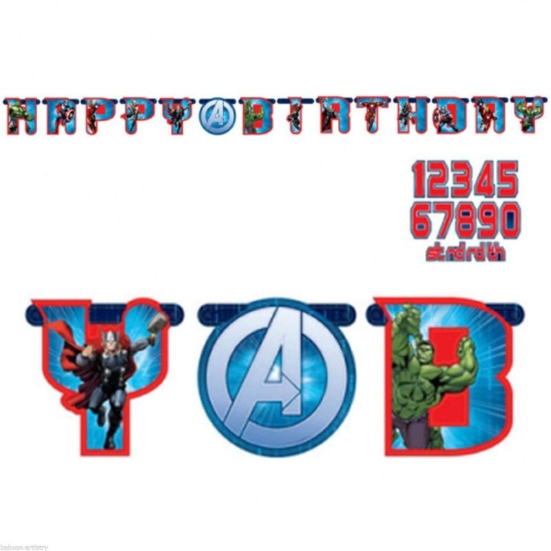 Guirlande Happy Birthday Avengers 170 x 18 cm