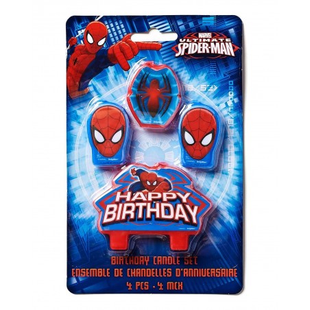 4 Bougies d'anniversaire Spiderman