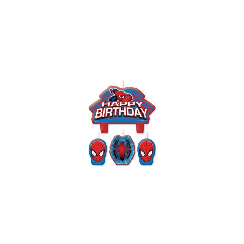 Bougie anniversaire : 4 Bougies Spiderman