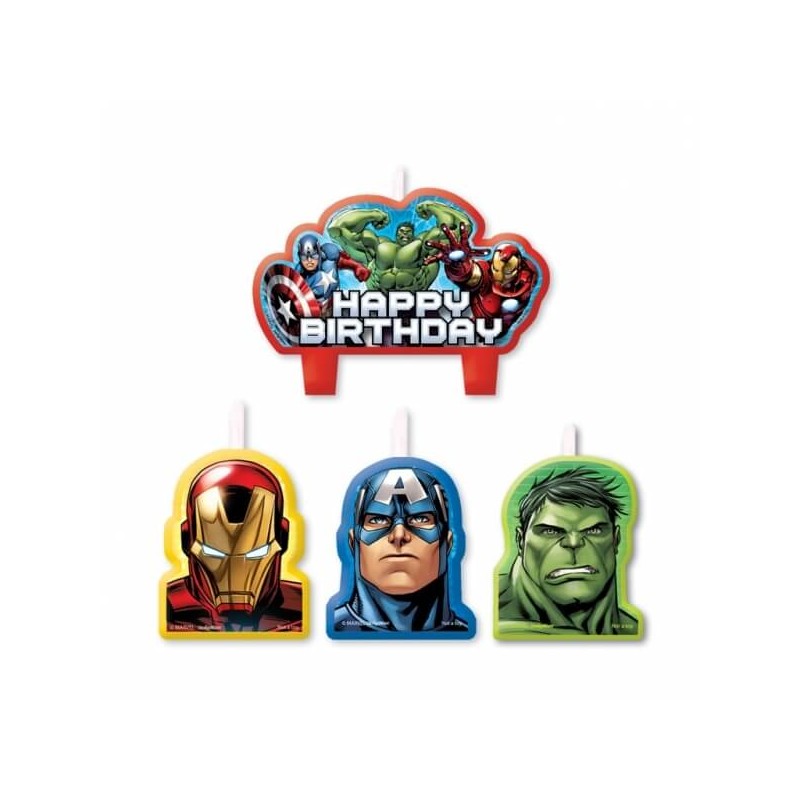 Lot de 4 Bougies Avengers