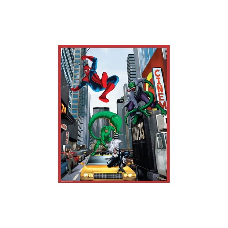 Puzzle 100 pièces Spiderman contre Lézard et Scorpion - MB