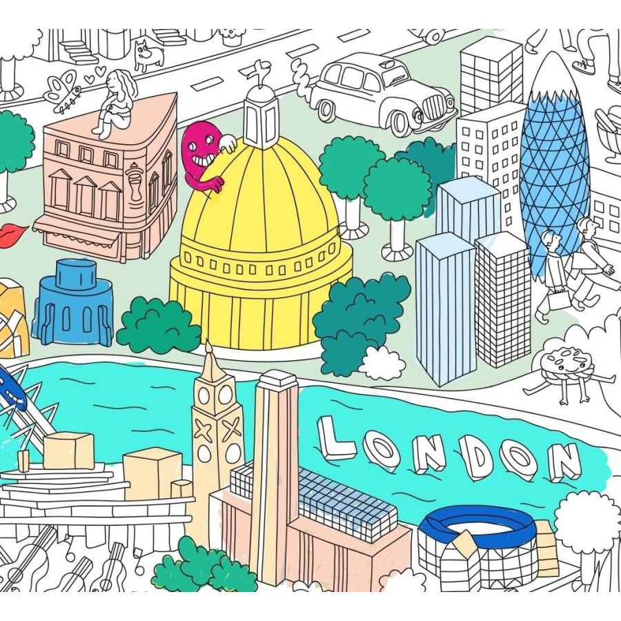 Poster Londres géant à colorier - 100 x 70