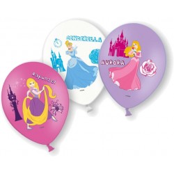 6 Ballons latex Princesses Disney en couleur