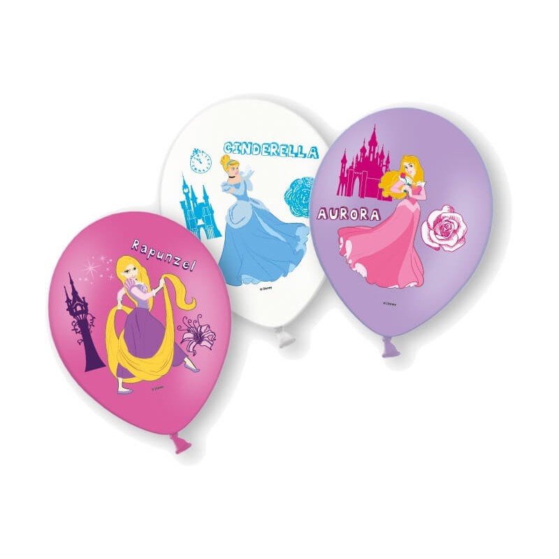 6 Ballons latex Princess Disney couleurs 27,5 cm