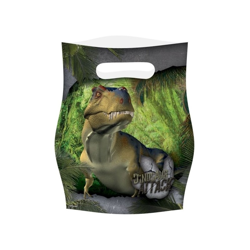 8 sachets anniversaire dinosaure T-Rex