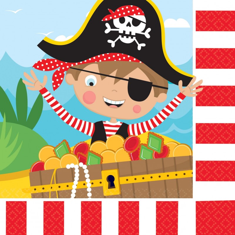 16 serviettes en papier Little Pirate