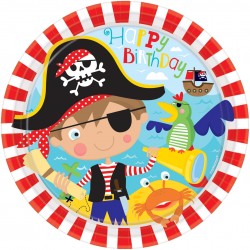 8 assiettes en carton Little Pirate 23 cm