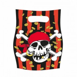 6 sacs cadeaux tete de mort Pirate