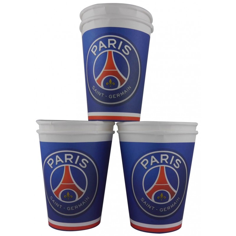 6 gobelets jetables PSG