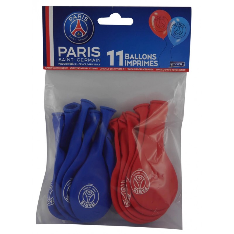 11 Ballons imprimés PSG - Bleu - Taille Unique 