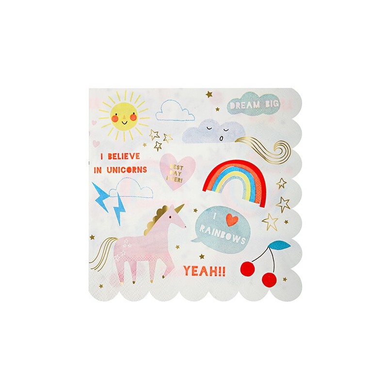 12 serviettes en papier Licorne - Meri Meri 12 serviettes en papier Licorne - Meri Meri
