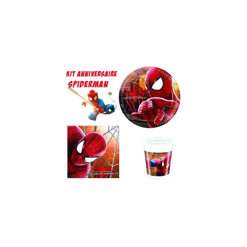 kit spiderman pour décoration anniversaire spiderman