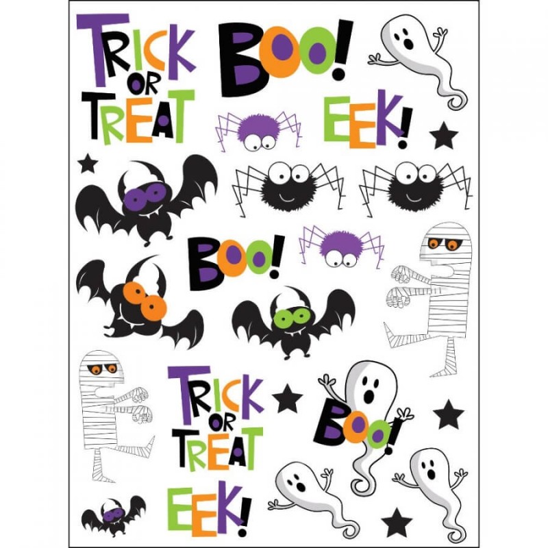 4 planches de stickers Halloween