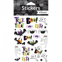 4 planches de stickers Halloween