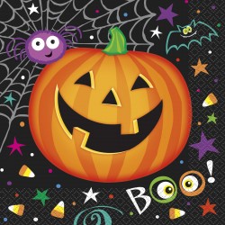 16 serviettes en papier Halloween Citrouille