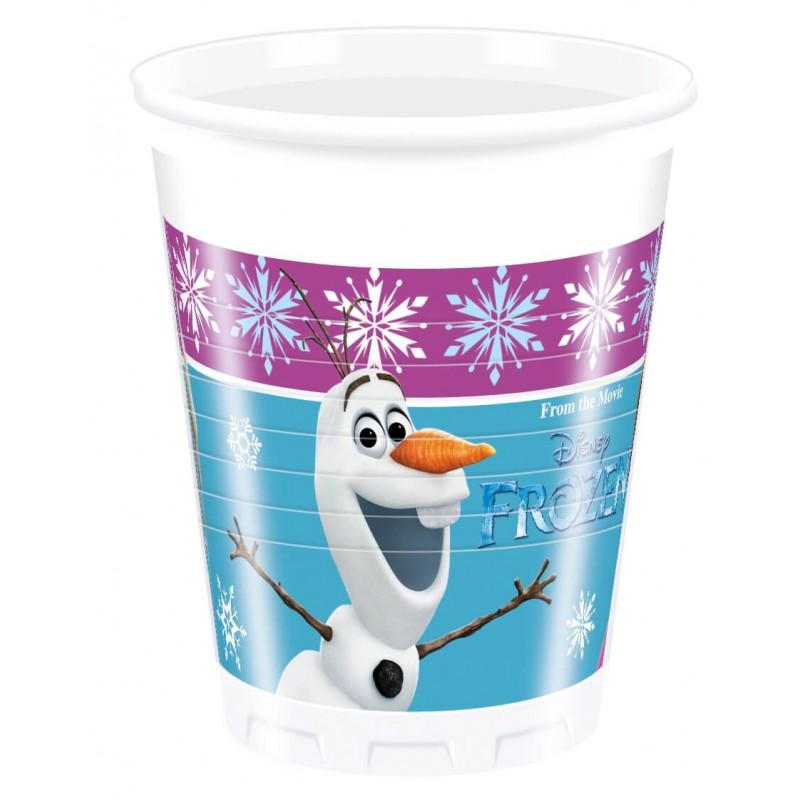 8 gobelets plastique Reine des neiges " fête givrée " gobelet reine des neiges - Lot de 8