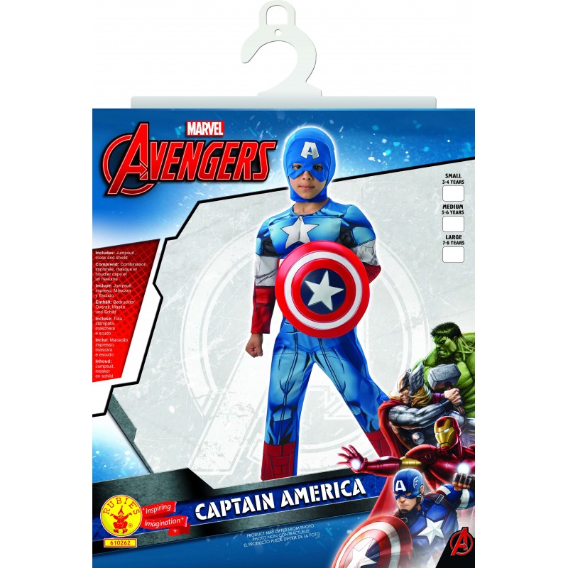 Déguisement luxe Captain America - Taille 3-4 ans