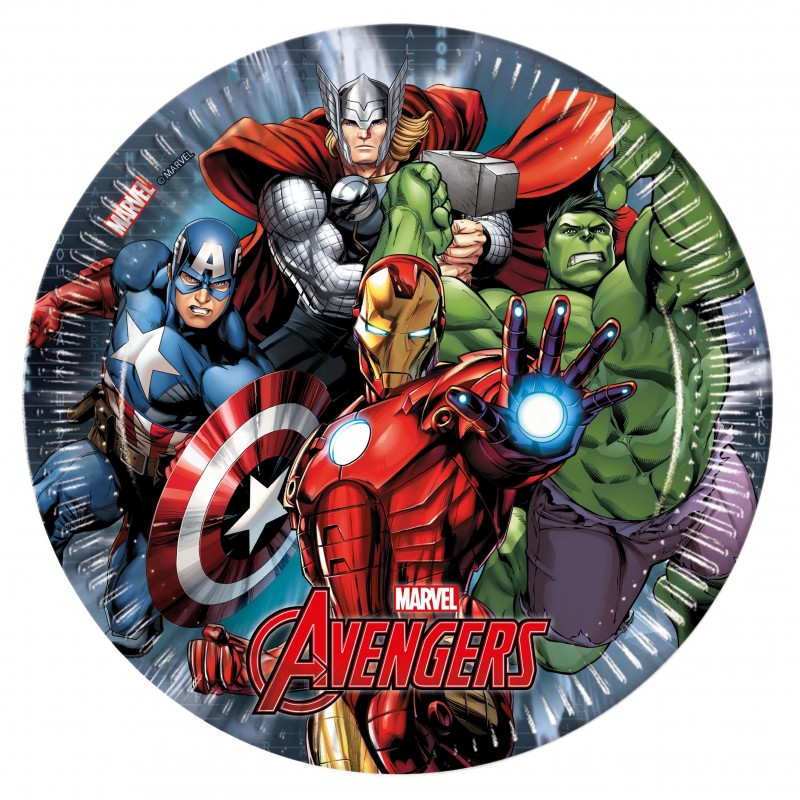 8 assiettes en carton Avengers Power