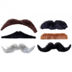 6 fausse moustaches adhésives accessoire de déguisement - Totalcadeau