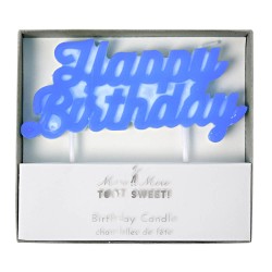 Bougie Happy Birthday bleue Meri Meri