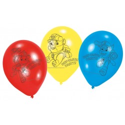 6 ballons latex Pat Patrouille 23 cm