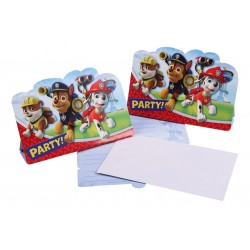 Lot de 6 invitations Pat Patrouille avec enveloppes