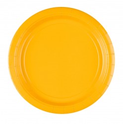 8 assiettes jetables jaunes 23 cm