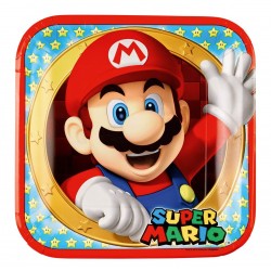 8 assiettes en carton Super Mario 23cm