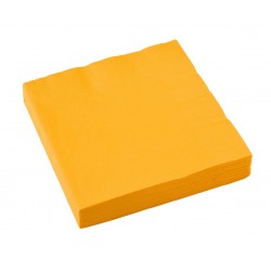 20 Serviettes en papier jaune 33x33 cm